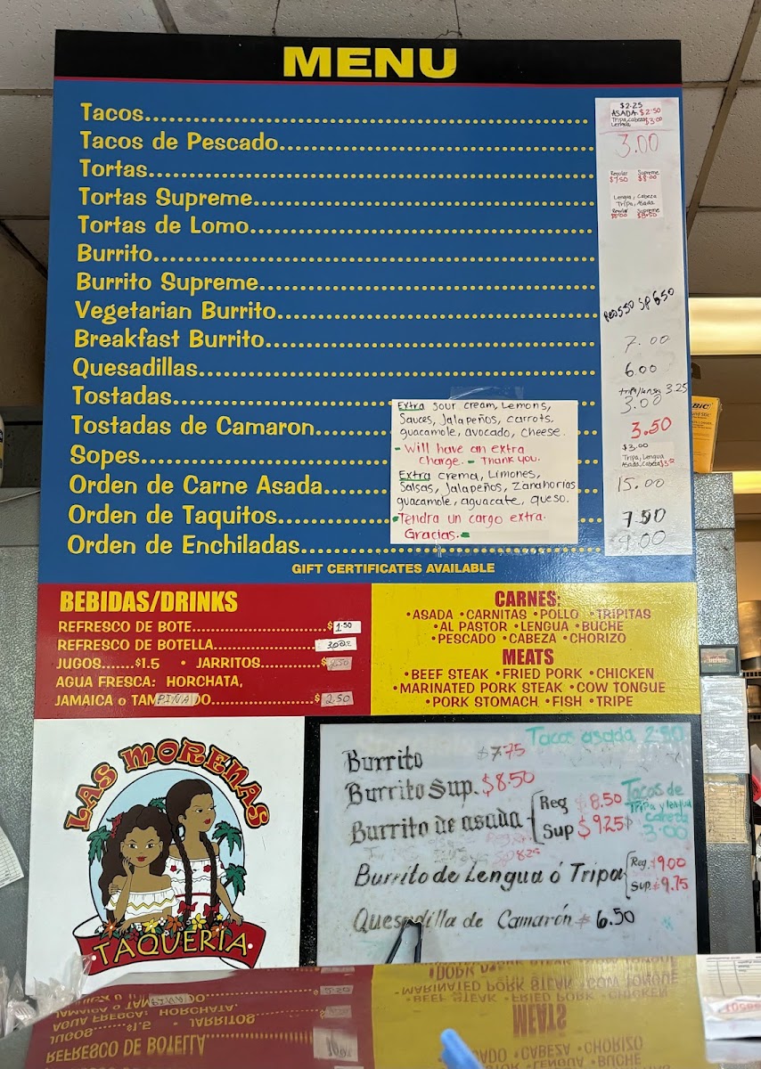 Las Morenas Taqueria Menu - Image 1
